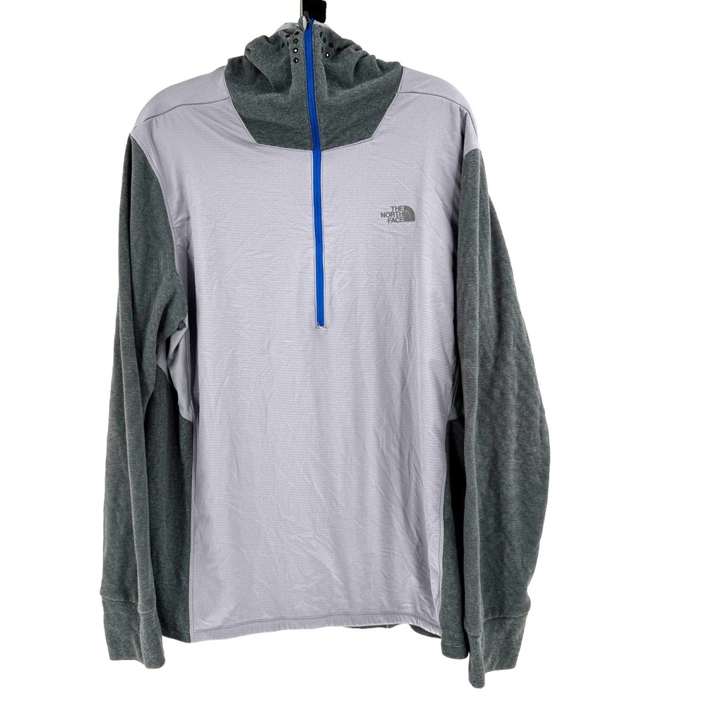 The North Face NINJA Hoodie Men's XL Gray Color Block Polartec Pullover Active
